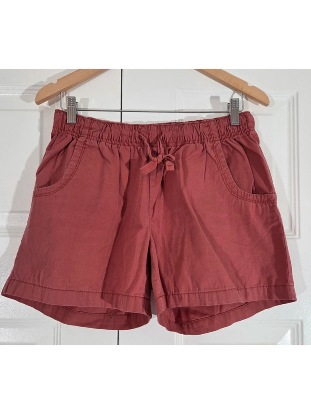 Field & Stream Women's MD Red Cotton Pull On Casual Shorts Drawstring #1657